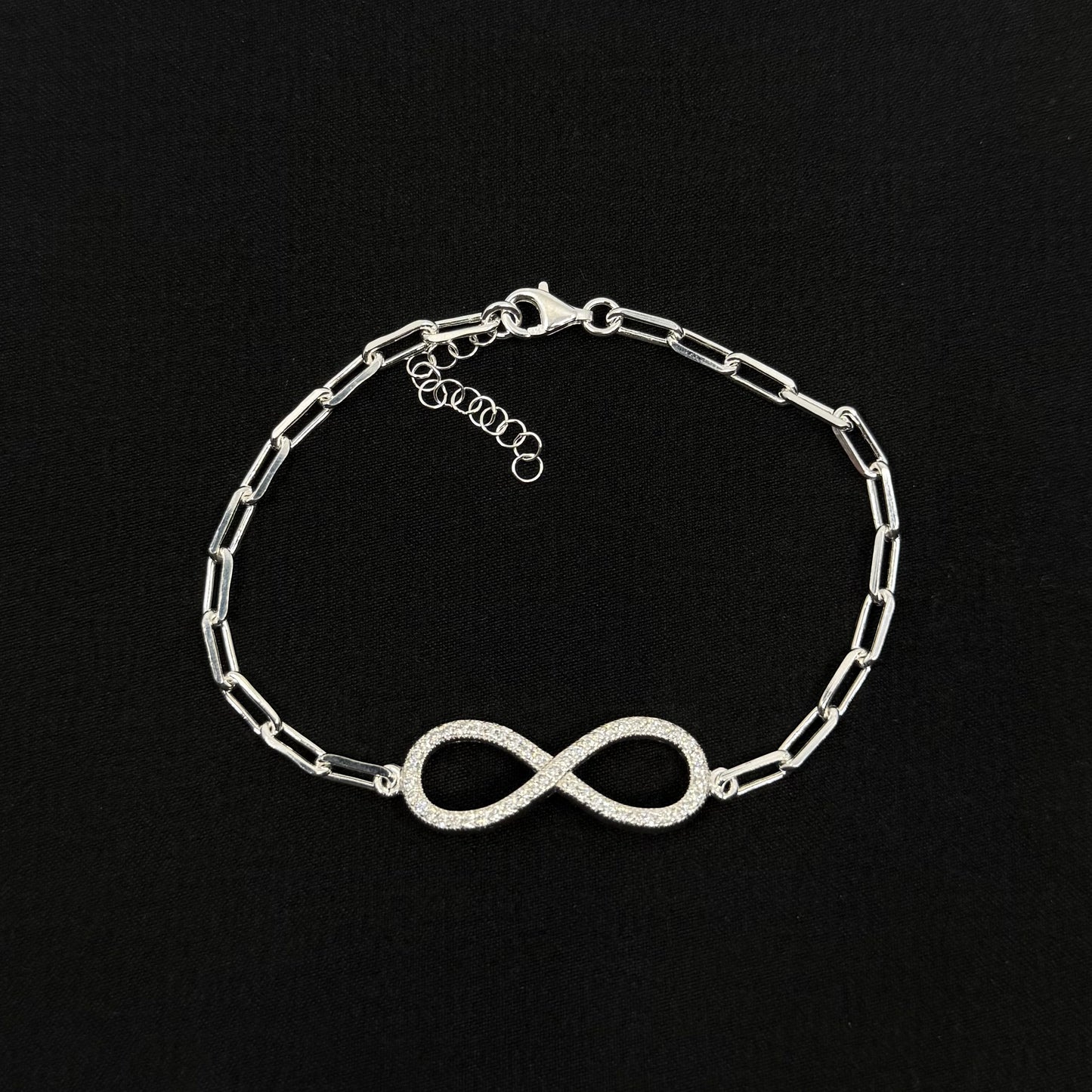Infinity Zirconia Paper Clip Bracelet