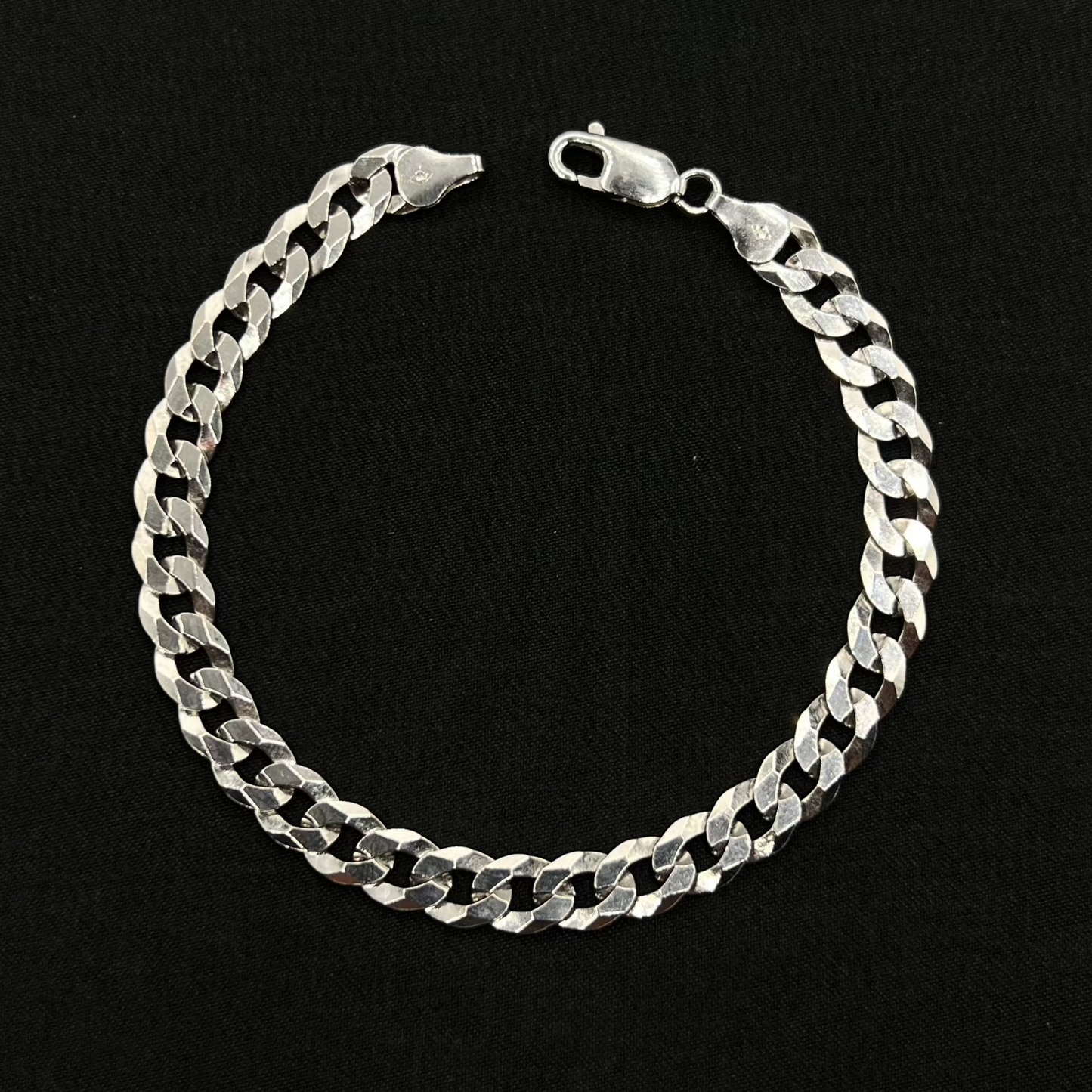 6.5mm Cuban Link Rhodium Plated Bracelet