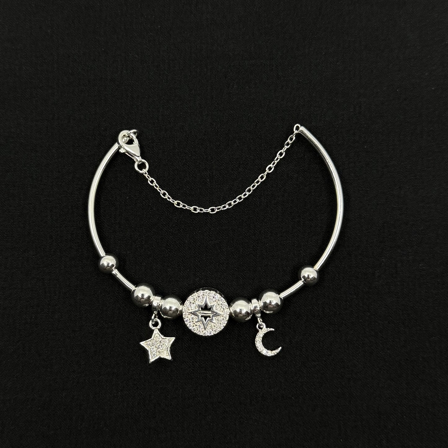 Moon and Stars Charm Bangle