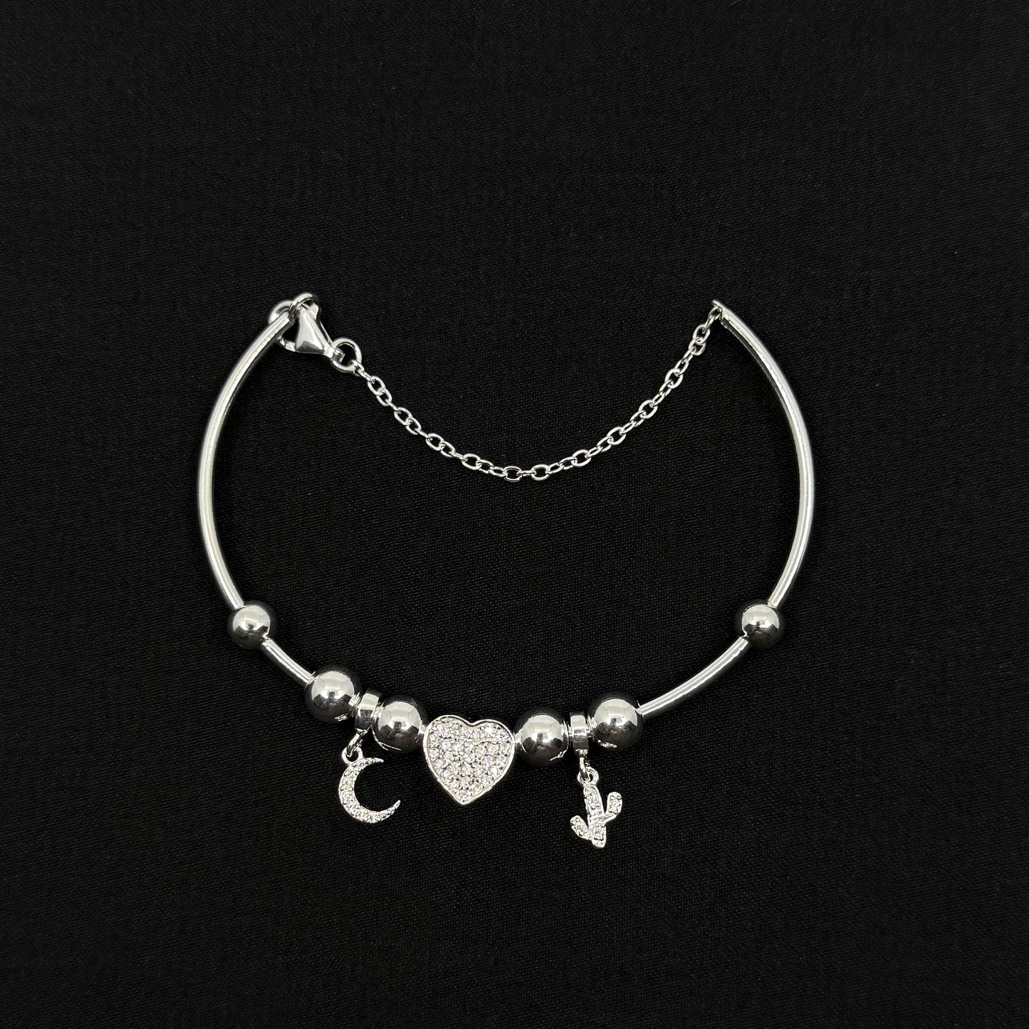 Heart Charm Bangle