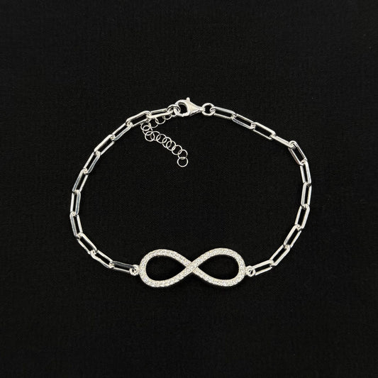 Infinity Zirconia Paper Clip Bracelet