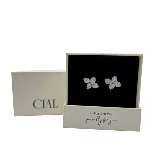 Flower Pave Moissanite Studs