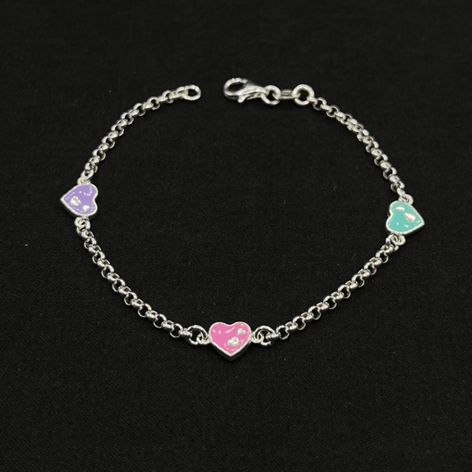 Kids Heart Enamel Bracelet