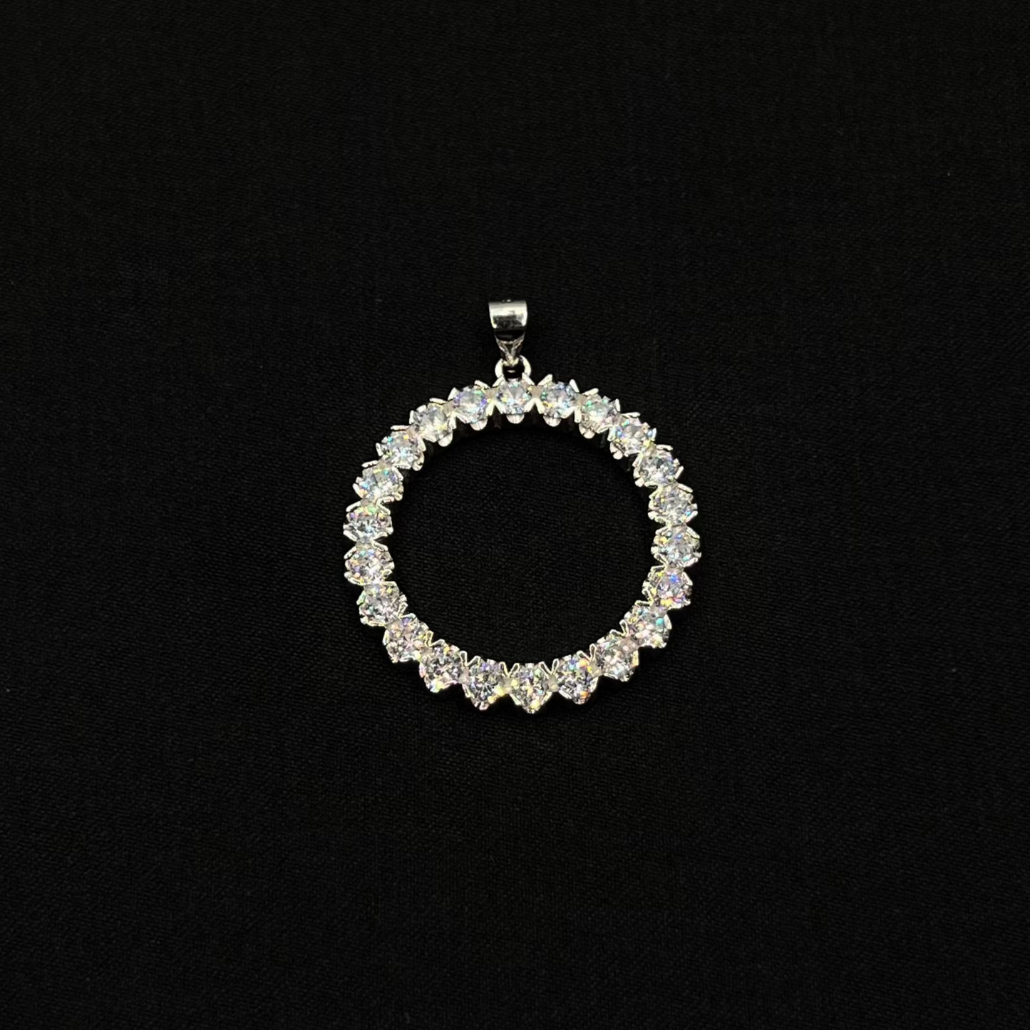 Circle Pave Zirconia Pendant