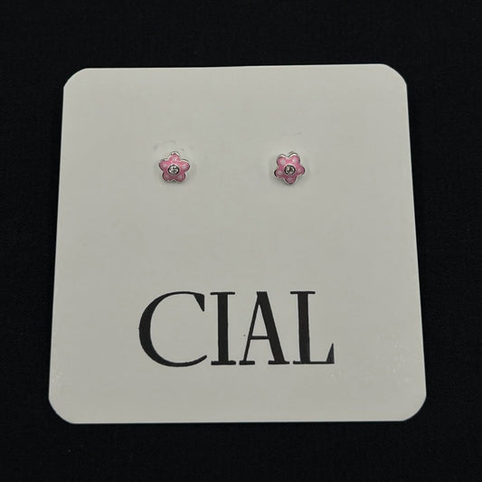 Kids Pink Flower Stud Earrings