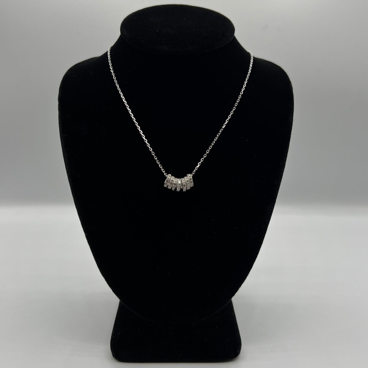 7 Circle Pave Zirconia Necklace